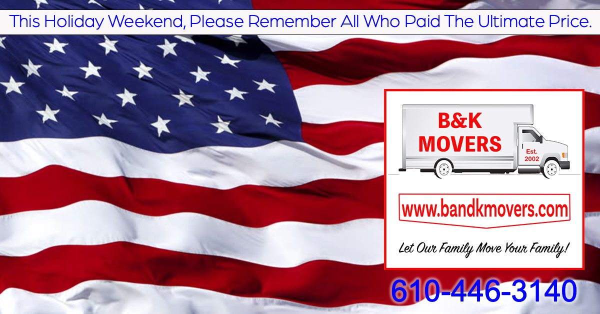 Delco moving company, memorial day